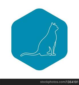 Sitting cat icon. Outline illustration of sitting cat vector icon for web design. Sitting cat icon, outline style
