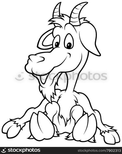Sitting Cheerful Goat