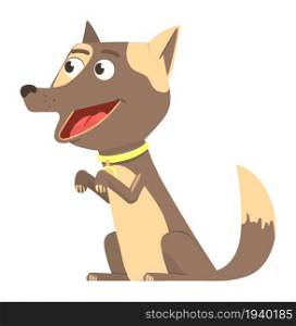Sitting dog. Adorable funny puppy in cartoon style. Vector illustration. Sitting dog. Adorable funny puppy in cartoon style