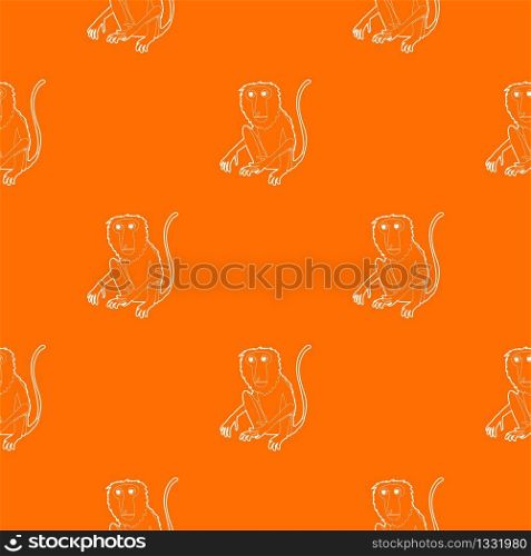 Sitting monkey pattern vector orange for any web design best. Sitting monkey pattern vector orange