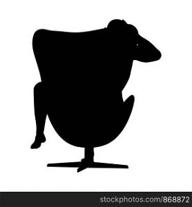 Sitting Pose Man Silhouette. Very smooth and detailed. Vector illustration.