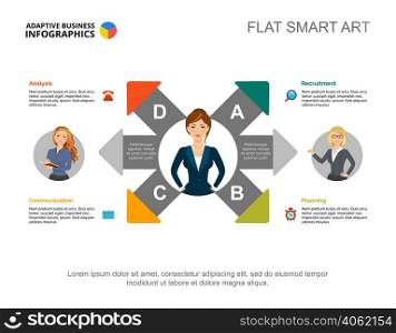 Six arrow graphic presentation design. Editable template for flow diagram, option chart. Creative concept for infographics, project, report can be used for topics like business, leadership, management