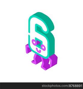 six number character isometric icon vector. six number character sign. isolated symbol illustration. six number character isometric icon vector illustration