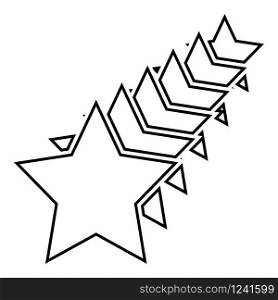 Six stars Star concept icon outline black color vector illustration flat style simple image. Six stars Star concept icon outline black color vector illustration flat style image