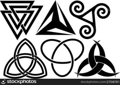 six triangular symbols