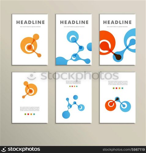 Six vector pattern with abstract figures brochures.. Six vector pattern with abstract figures brochures