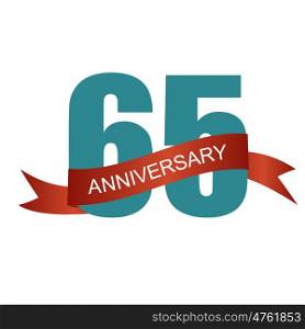 Sixty Five 65 Years Anniversary Label Sign for your Date. Vector Illustration EPS10. Sixty Five 65 Years Anniversary Label Sign for your Date. Vector