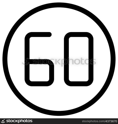 Sixty km per hour speed limit allowed for the lane