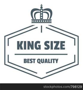 Size king logo. Simple illustration of size king vector logo for web. Size king logo, simple gray style