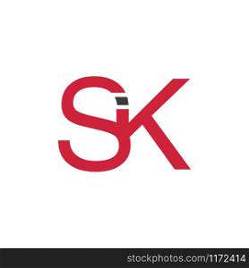 SK Letter Logo Vector Design Template.