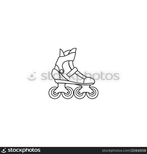 skate line icon vector illustration logo design
