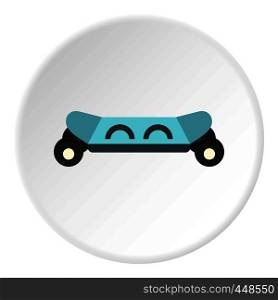 Skateboard electric smart icon in flat circle isolated vector illustration for web. Skateboard electric smart icon circle