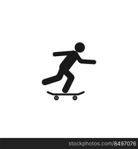 skateboard icon on the white background 