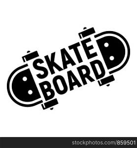 Skateboard logo. Simple illustration of skateboard vector logo for web design isolated on white background. Skateboard logo, simple style