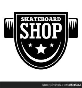 Skateboard shop logo. Simple illustration of skateboard shop vector logo for web design isolated on white background. Skateboard shop logo, simple style