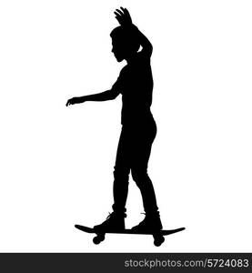 skateboarders silhouette. Vector illustration.