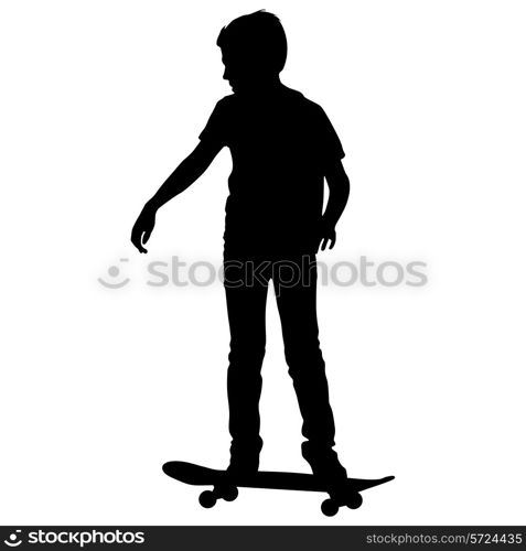 skateboarders silhouette. Vector illustration.