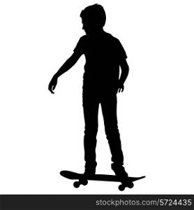 skateboarders silhouette. Vector illustration.