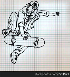 Skater sketch illustration