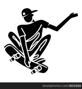 Skater trick hello icon. Simple illustration of skater trick hello vector icon for web design isolated on white background. Skater trick hello icon, simple style