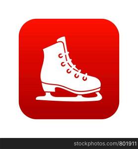Skates icon digital red for any design isolated on white vector illustration. Skates icon digital red