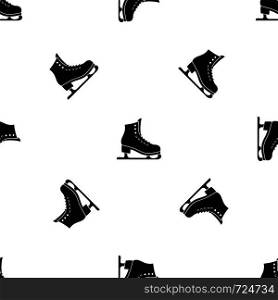 Skates pattern repeat seamless in black color for any design. Vector geometric illustration. Skates pattern seamless black