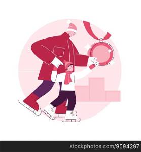 Skating abstract concept vector illustration. Winter sports, outdoor ice rink, family fun, figure skating lessons, active lifestyle, competition winner, skate blade abstract metaphor.. Skating abstract concept vector illustration.