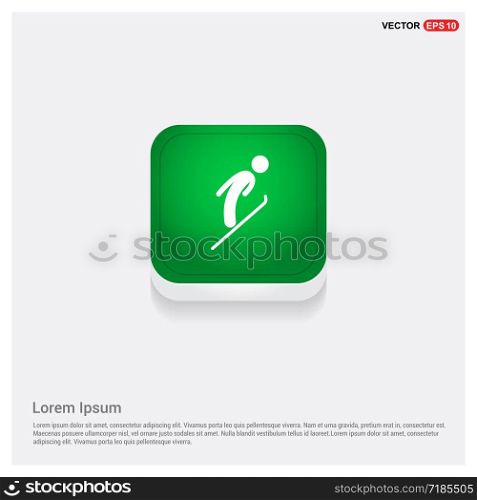 Skating IconGreen Web Button - Free vector icon