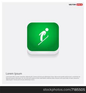 Skating IconGreen Web Button - Free vector icon