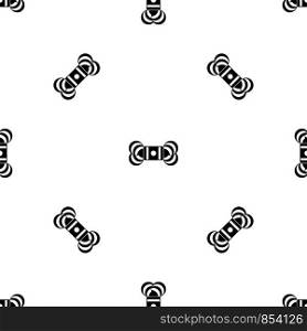 Skein of yarn pattern repeat seamless in black color for any design. Vector geometric illustration. Skein of yarn pattern seamless black