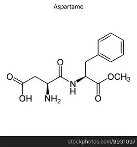Skeletal formula of Aspartame. chemical molecule . Template for your design. Skeletal formula of chemical molecule.