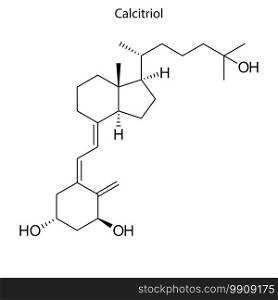 Skeletal formula of Calcitriol. Chemical molecule. . Template for your design. Skeletal formula of Chemical element