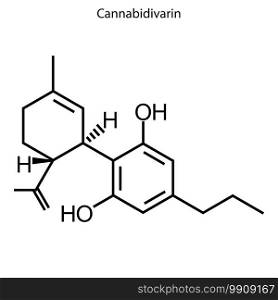 Skeletal formula of Cannabidivarin. Chemical molecule. . Template for your design. Skeletal formula of Chemical element