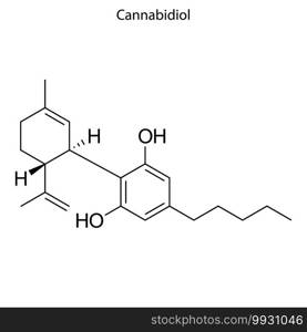 Skeletal formula of Cannabidol. chemical molecule . Template for your design . Template for your design. Skeletal formula of chemical molecule.