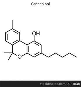 Skeletal formula of cannabinol. chemical molecule . Template for your design . Template for your design. Skeletal formula of chemical molecule.