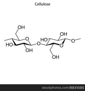 Skeletal formula of Cellulose. chemical molecule . Template for your design. Skeletal formula of chemical molecule.
