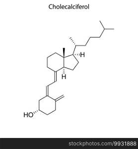 Skeletal formula of Cholecalciferol. Vitamin D3 chemical molecule.. Skeletal formula of molecule.