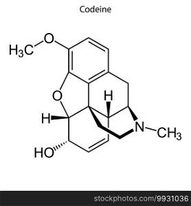 Skeletal formula of Codeine. chemical molecule . Template for your design . Template for your design. Skeletal formula of chemical molecule.