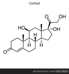 Skeletal formula of Cortisol. Steroid molecule . Template for your design . Template for your design. Skeletal formula Steroid molecule.