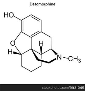 Skeletal formula of Desomorphine. chemical molecule . Template for your design . Template for your design. Skeletal formula of chemical molecule.
