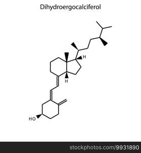 Skeletal formula of Dihydroergocalciferol. Vitamin D 4 chemical molecule.. Skeletal formula of molecule.