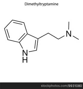 Skeletal formula of Dimethyltryptamine. chemical molecule . Template for your design . Template for your design. Skeletal formula of chemical molecule.