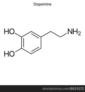 Skeletal formula of Dopamine. chemical molecule . Template for your design . Template for your design. Skeletal formula of chemical molecule.