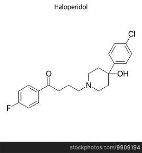 Skeletal formula of Haloperidol. Chemical molecule. . Template for your design. Skeletal formula of Chemical element