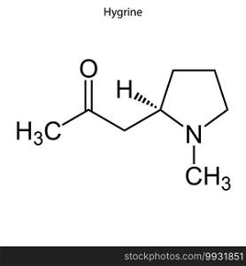 Skeletal formula of Hygrine. chemical molecule . Template for your design . Template for your design. Skeletal formula of chemical molecule.