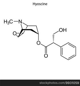Skeletal formula of Hyoscine. chemical molecule . Template for your design . Template for your design. Skeletal formula of chemical molecule.