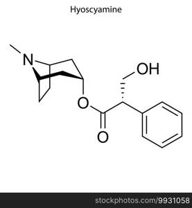 Skeletal formula of Hyoscyamine. chemical molecule . Template for your design . Template for your design. Skeletal formula of chemical molecule.
