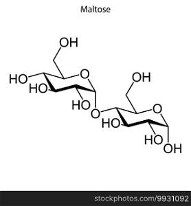 Skeletal formula of maltose. chemical molecule . Template for your design . Template for your design. Skeletal formula of chemical molecule.