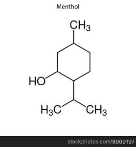 Skeletal formula of Menthol. Chemical molecule. . Template for your design. Skeletal formula of Chemical element