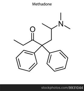Skeletal formula of Methadone. chemical molecule . Template for your design . Template for your design. Skeletal formula of chemical molecule.
